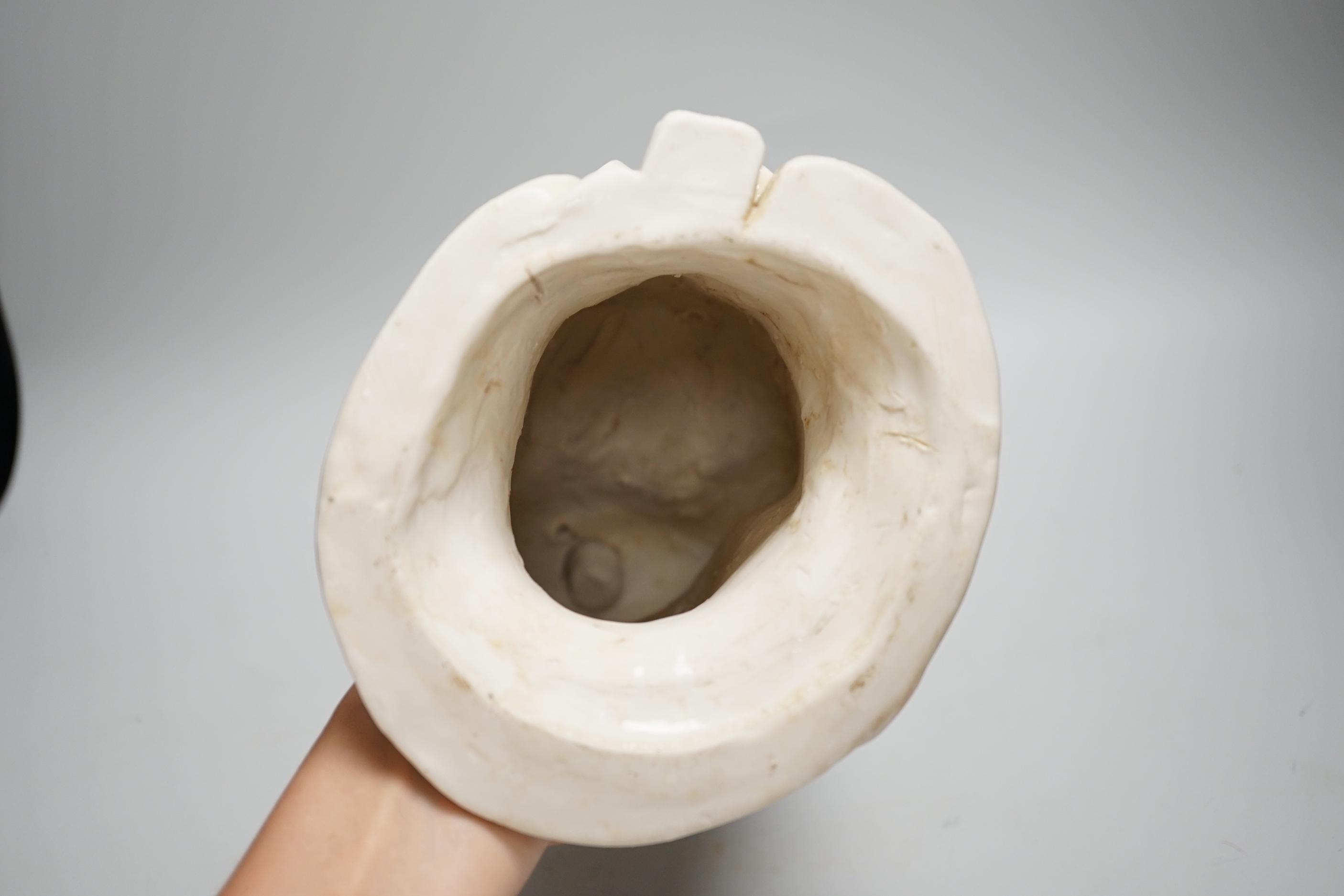 A large Chinese blanc de chine of Zhong Kui, the Devil Chaser, probably Republic, seal mark to the reverse, 30cm high